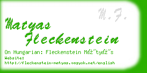matyas fleckenstein business card
